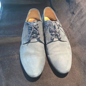 Zara Mens suede dress shoe navy blue